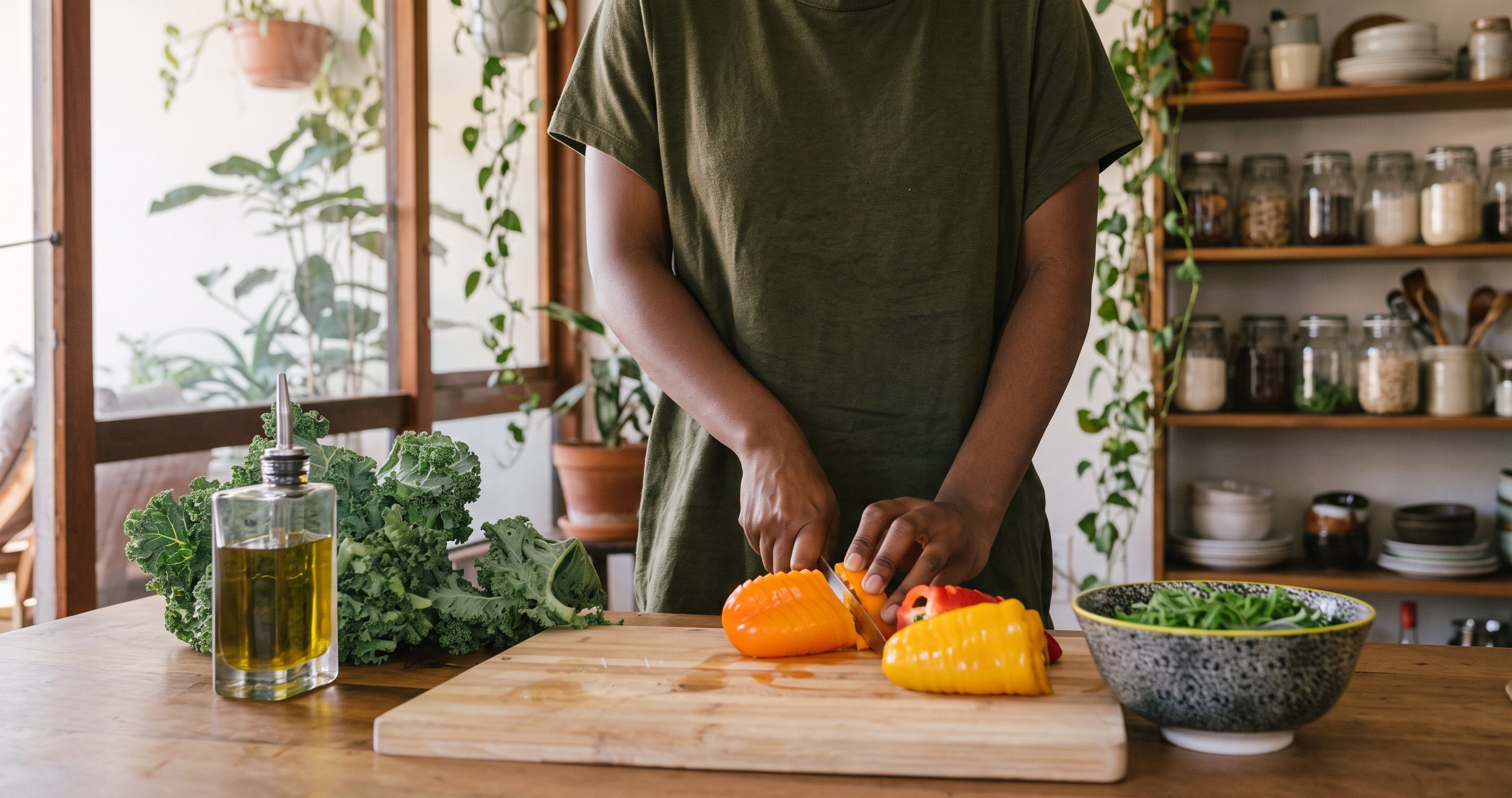 cutting vegetables